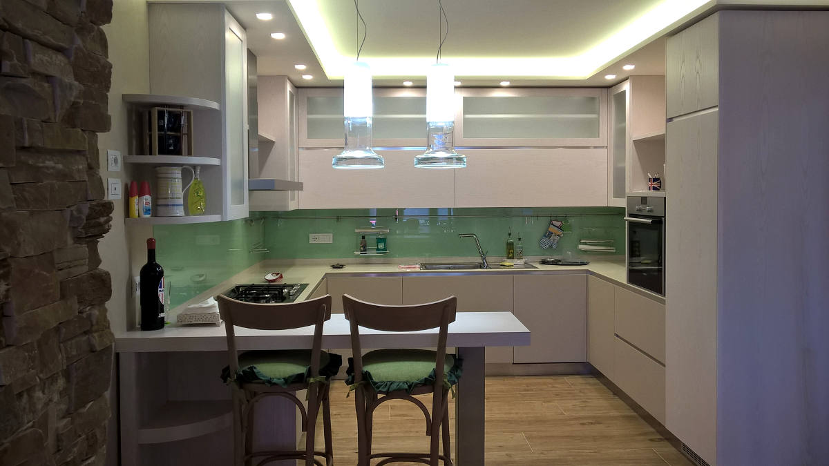 Cucina verde mobili artigianali Gamma Arredamenti Snc Macerata